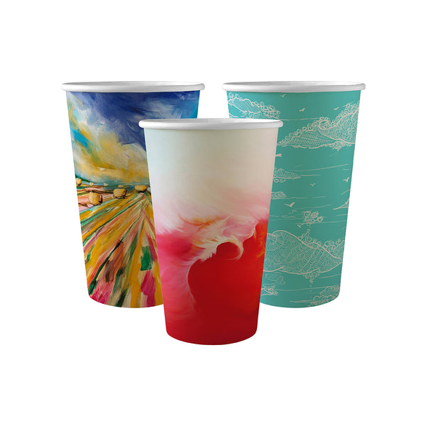BP.BC-16-ART BioPak Single Wall Art Series BioCup (90mm) 510ml / 16oz Globe Importers Adelaide Hospitality Supplies