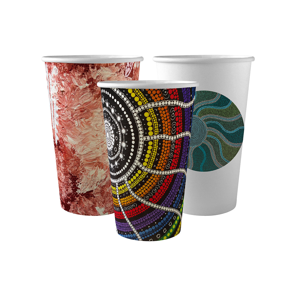 BP.BC-16-CCAB-ART BioPak Single Wall Indigenous Art Series BioCup (90mm) 510ml / 16oz Globe Importers Adelaide Hospitality Supplies
