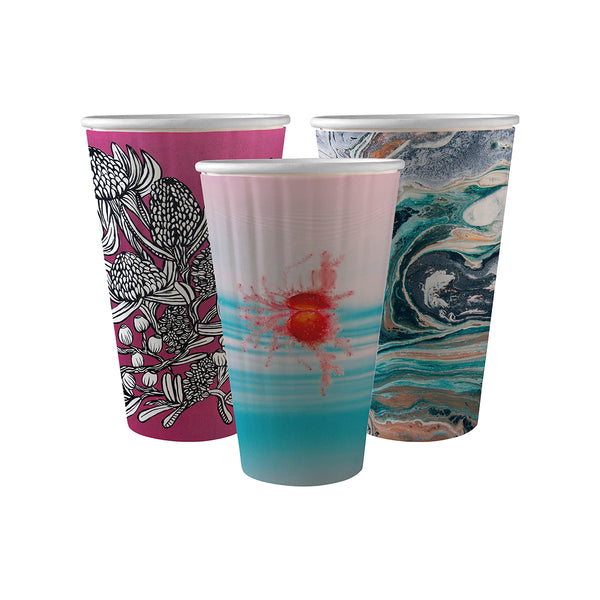 BP.BC-16DW-ART BioPak Double Wall Art Series BioCup (90mm) 460ml / 16oz Globe Importers Adelaide Hospitality Supplies