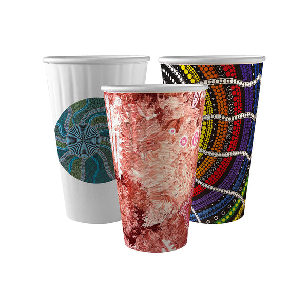 BP.BC-16DW-CCAB-ART BioPak Double Wall Indigenous Art Series BioCup (90mm) 460ml / 16oz Globe Importers Adelaide Hospitality Supplies