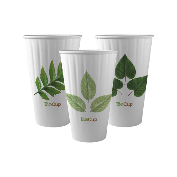 BP.BC-16DW BioPak Double Wall Leaf BioCup (90mm) 460ml / 16oz Globe Importers Adelaide Hospitality Supplies