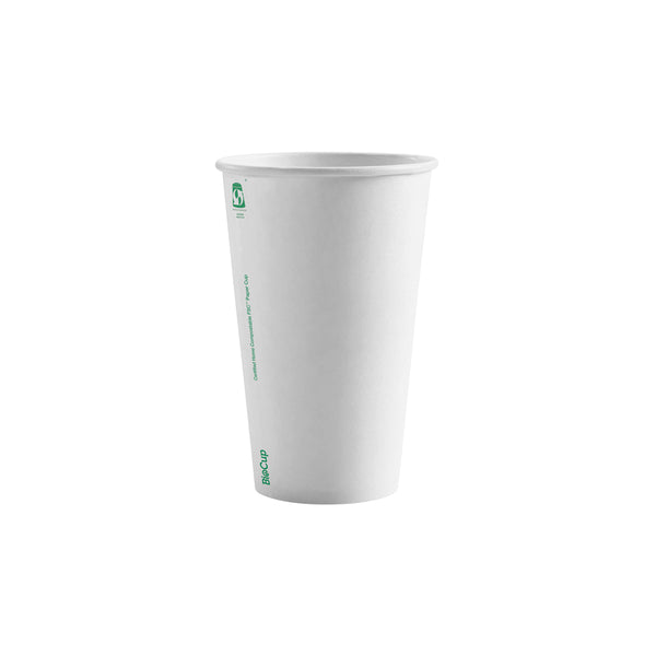 BP.BC-16W-SA BioPak Single Wall White BioCup (90mm) 510ml / 16oz Globe Importers Adelaide Hospitality Supplies