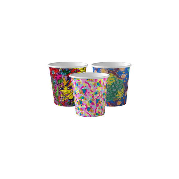 BP.BC-4-ART BioPak Single Wall Art Series BioCup (63mm) 120ml / 4oz Globe Importers Adelaide Hospitality Supplies