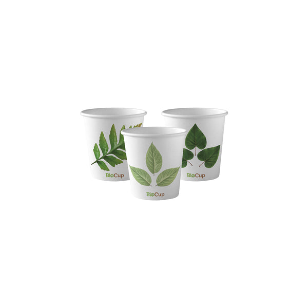 BP.BC-4 BioPak Single Wall Leaf BioCup 120ml / 4oz Globe Importers Adelaide Hospitality Supplies