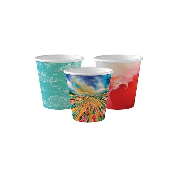 BP.BC-6-ART BioPak Single Wall Art Series BioCup (80mm) 230ml / 6oz Globe Importers Adelaide Hospitality Supplies