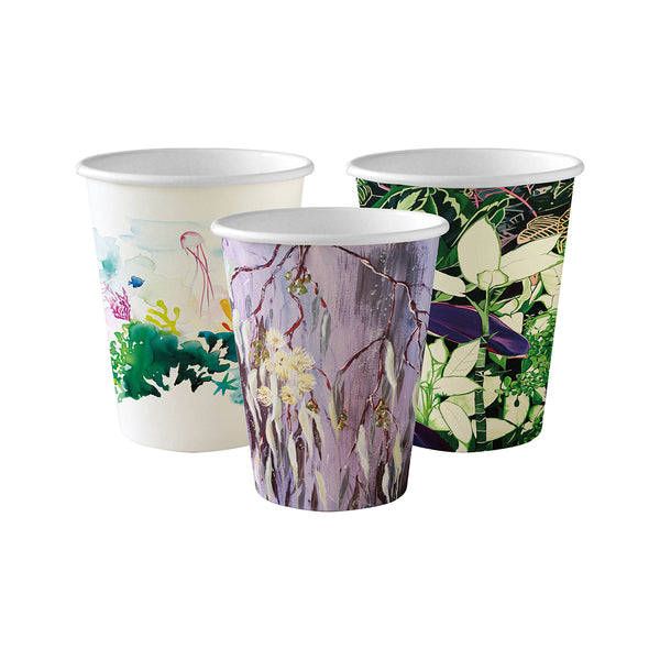 BP.BC-8-ART BioPak Single Wall Art Series BioCup (80mm) 280ml / 8oz Globe Importers Adelaide Hospitality Supplies