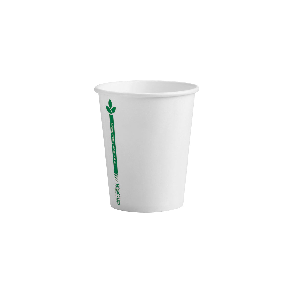 BP.BC-8-GL BioPak Single Wall Green Line White BioCup (80mm) 280ml / 8oz Globe Importers Adelaide Hospitality Supplies