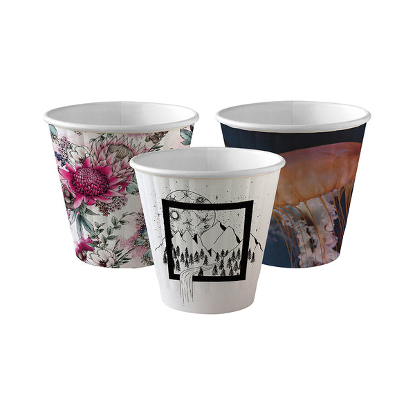 BP.BC-8DW(90)-ART BioPak Double Wall Art Series BioCup (90mm) 295ml / 8oz Globe Importers Adelaide Hospitality Supplies