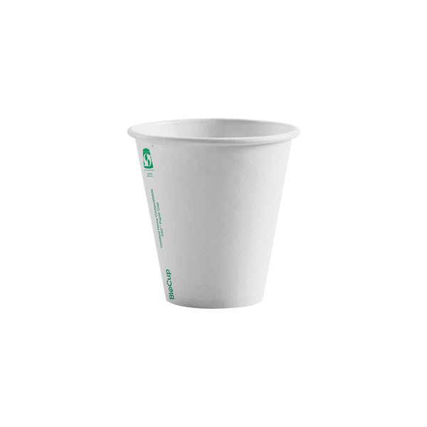 BP.BC-8W(90)-SA BioPak Single Wall White BioCup (90mm) 280ml / 8oz Globe Importers Adelaide Hospitality Supplies