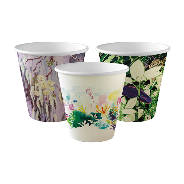 BP.BC-8(90)-ART BioPak Single Wall Art Series BioCup (90mm) 280ml / 8oz Globe Importers Adelaide Hospitality Supplies