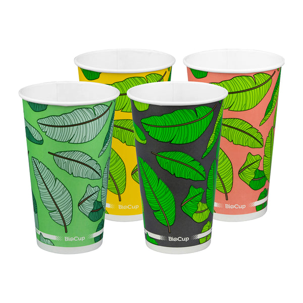BP.BCC-16 BioPak Cold Paper Leaf Design BioCup (90mm) 510ml / 16oz Globe Importers Adelaide Hospitality Supplies