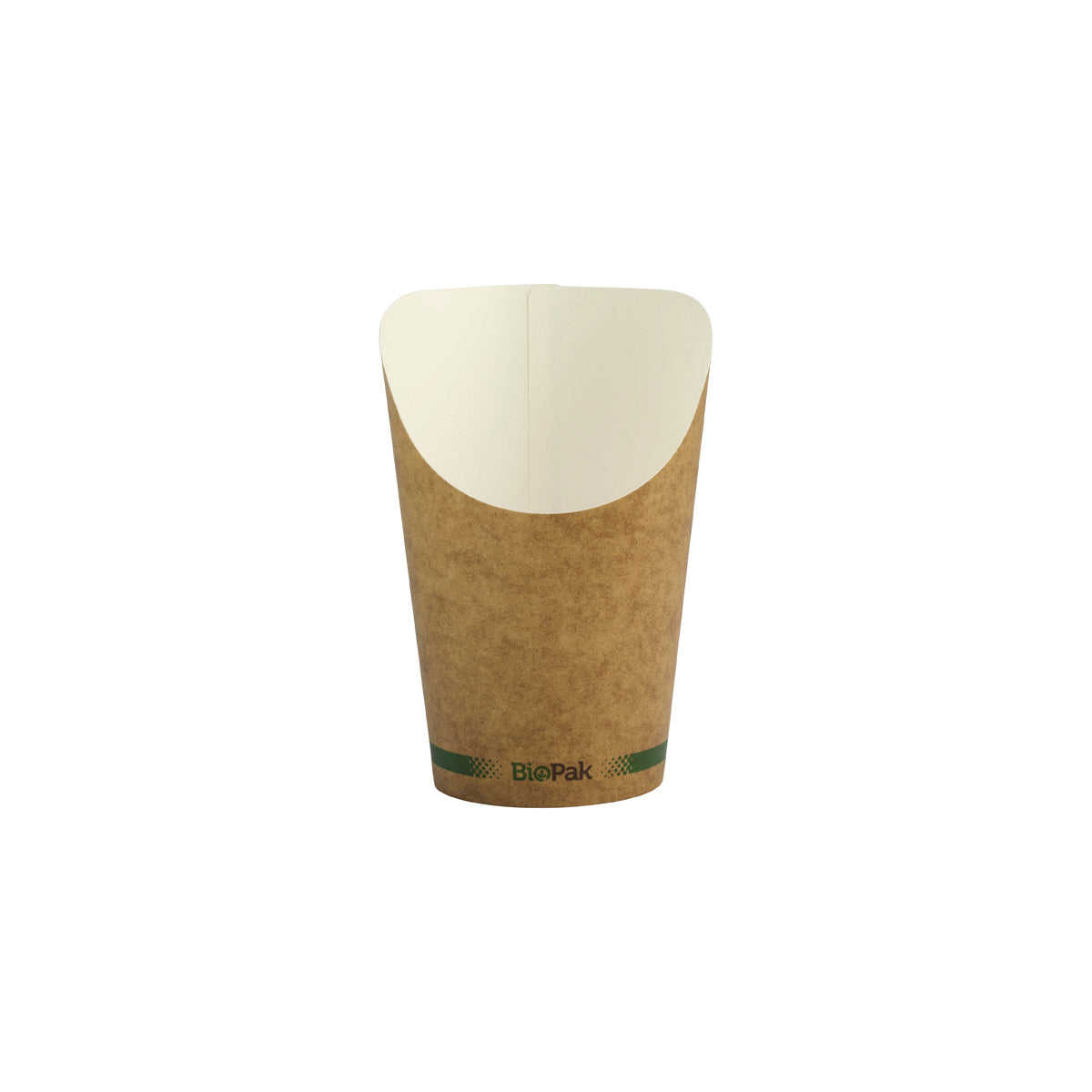 BP.BCH-12 BioPak FSC™ Paper Chip Cup Small Printed Kraft Look 12oz Globe Importers Adelaide Hospitality Supplies
