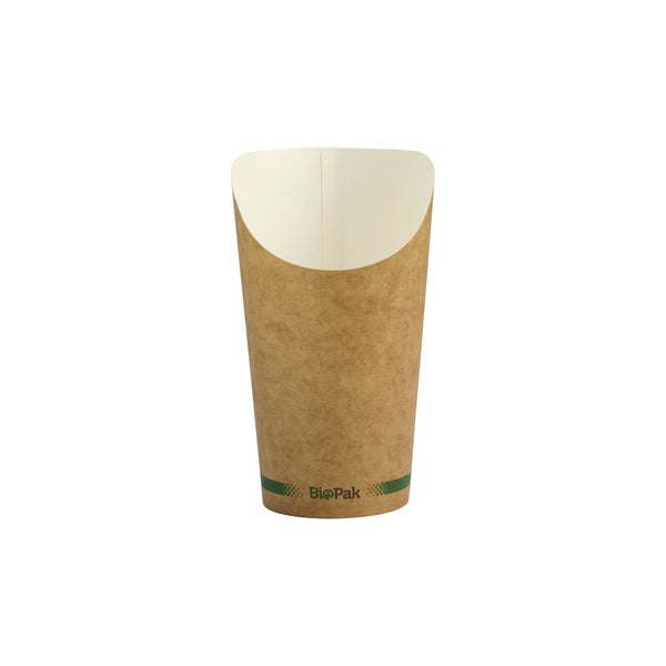 BP.BCH-16 BioPak FSC™ Paper Chip Cup Medium Printed Kraft Look 16oz Globe Importers Adelaide Hospitality Supplies