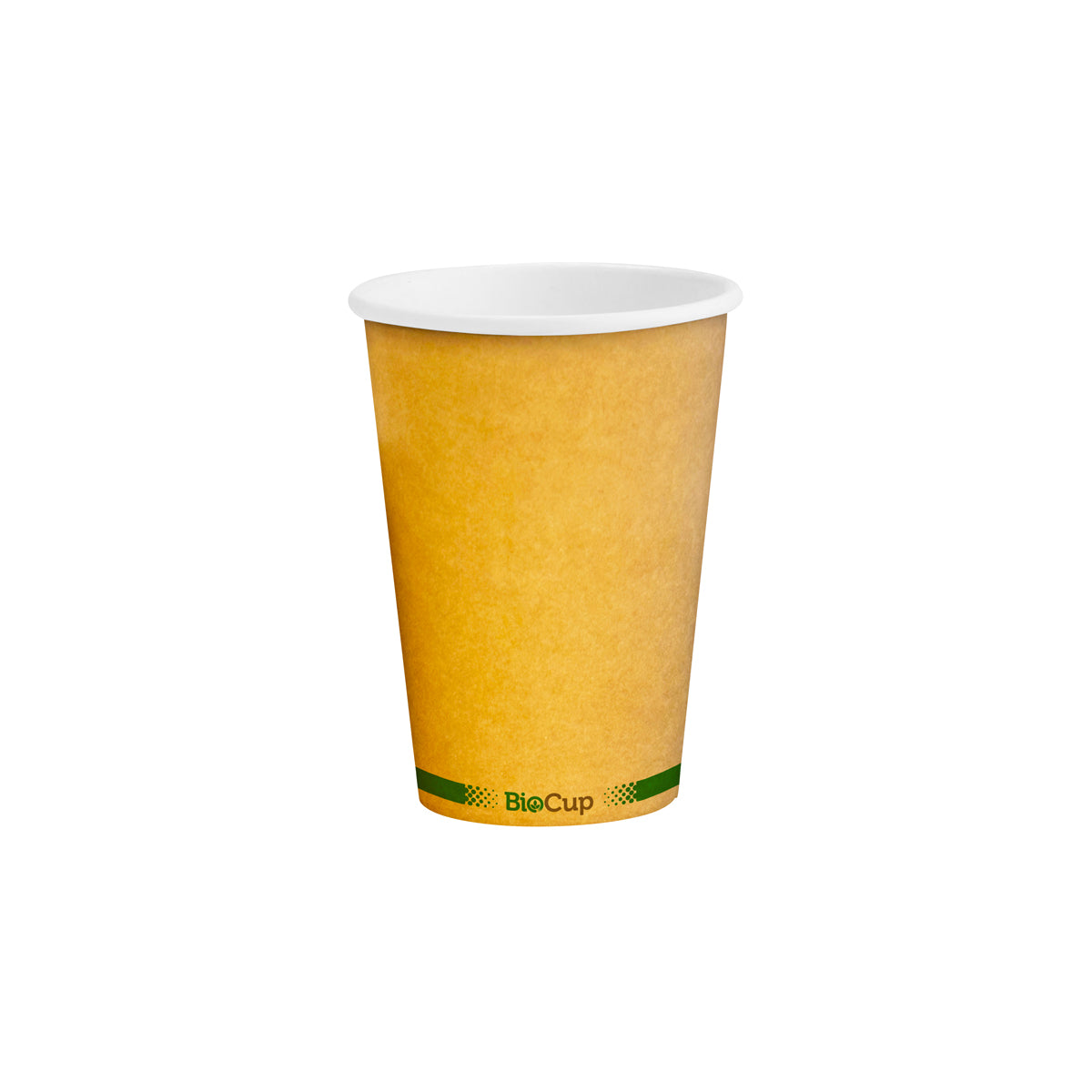 BP.BCK-10-GL BioPak Single Wall Green Stripe Kraft BioCup (80mm) 320ml / 10oz Globe Importers Adelaide Hospitality Supplies