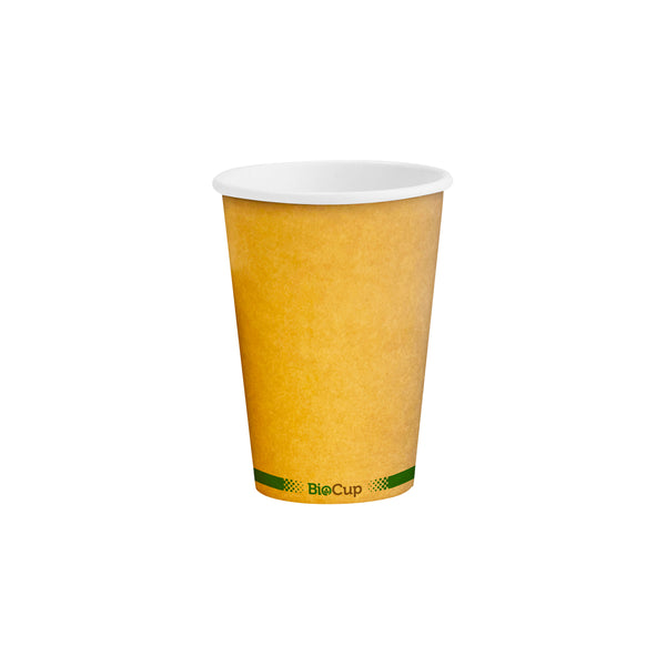 BP.BCK-10-GL BioPak Single Wall Green Stripe Kraft BioCup (80mm) 320ml / 10oz Globe Importers Adelaide Hospitality Supplies