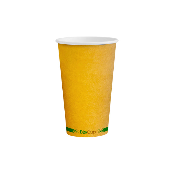 BP.BCK-12-80-GS-V2 BioPak Single Wall Green Stripe Kraft BioCup (80mm) 350ml / 12oz Globe Importers Adelaide Hospitality Supplies