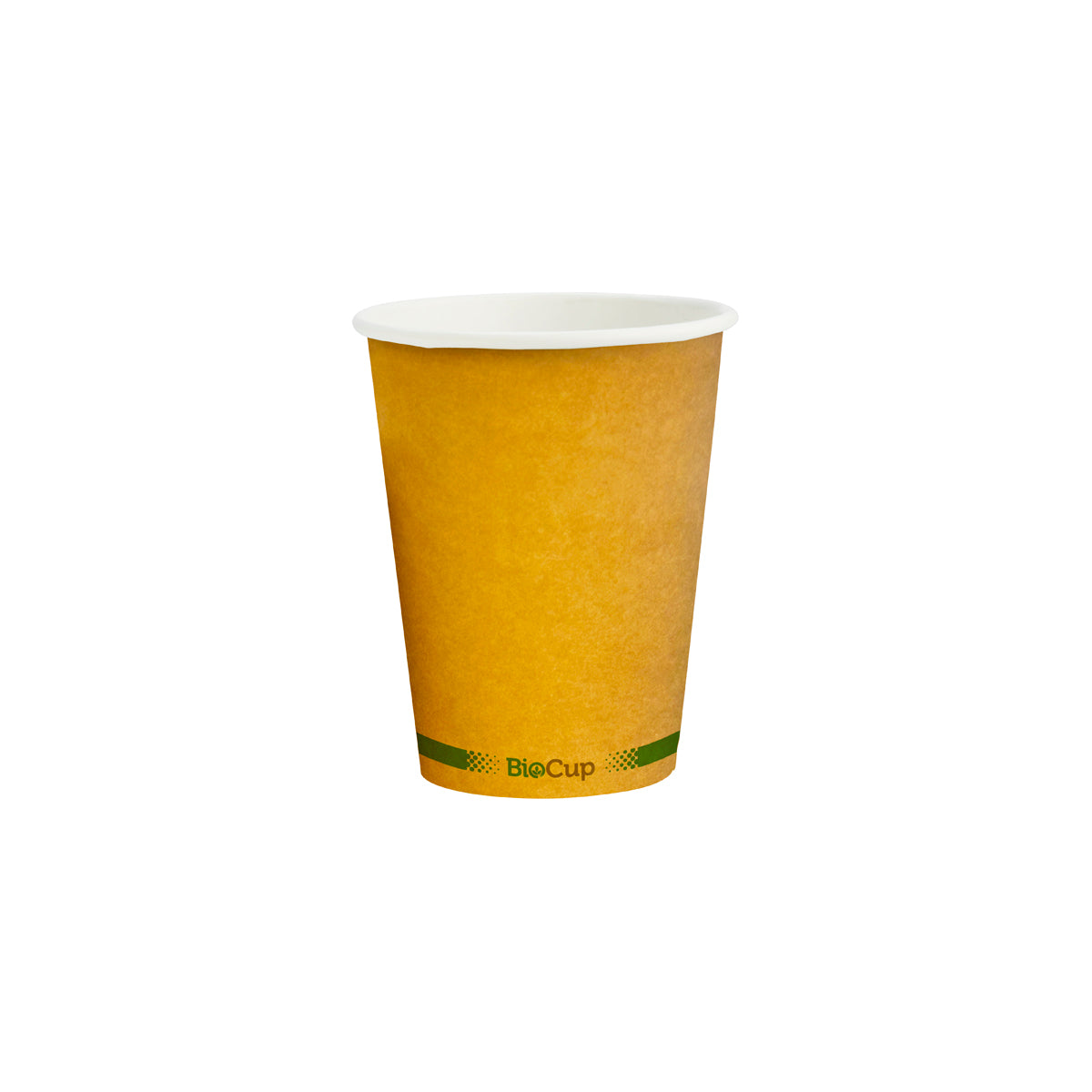BP.BCK-12-GS-V2 BioPak Single Wall Green Stripe Kraft BioCup (90mm) 390ml / 12oz Globe Importers Adelaide Hospitality Supplies