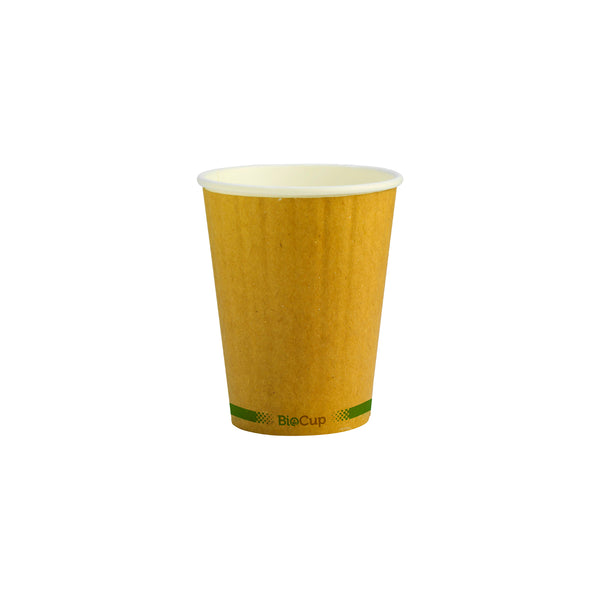 BP.BCK-12DW-GS-V2 BioPak Double Wall Green Stripe Kraft BioCup (90mm) 390ml / 12oz Globe Importers Adelaide Hospitality Supplies