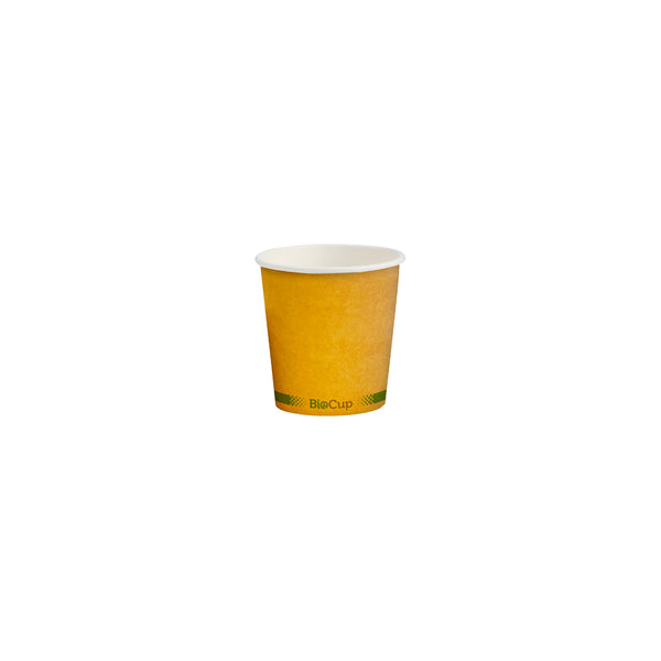 BP.BCK-4-GS-V2 BioPak Single Wall Green Stripe Kraft BioCup (63mm) 120ml / 4oz Globe Importers Adelaide Hospitality Supplies