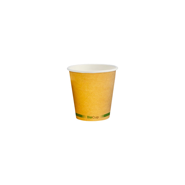 BP.BCK-6-GS-V2 BioPak Single Wall Green Stripe Kraft BioCup (80mm) 230ml / 6oz Globe Importers Adelaide Hospitality Supplies