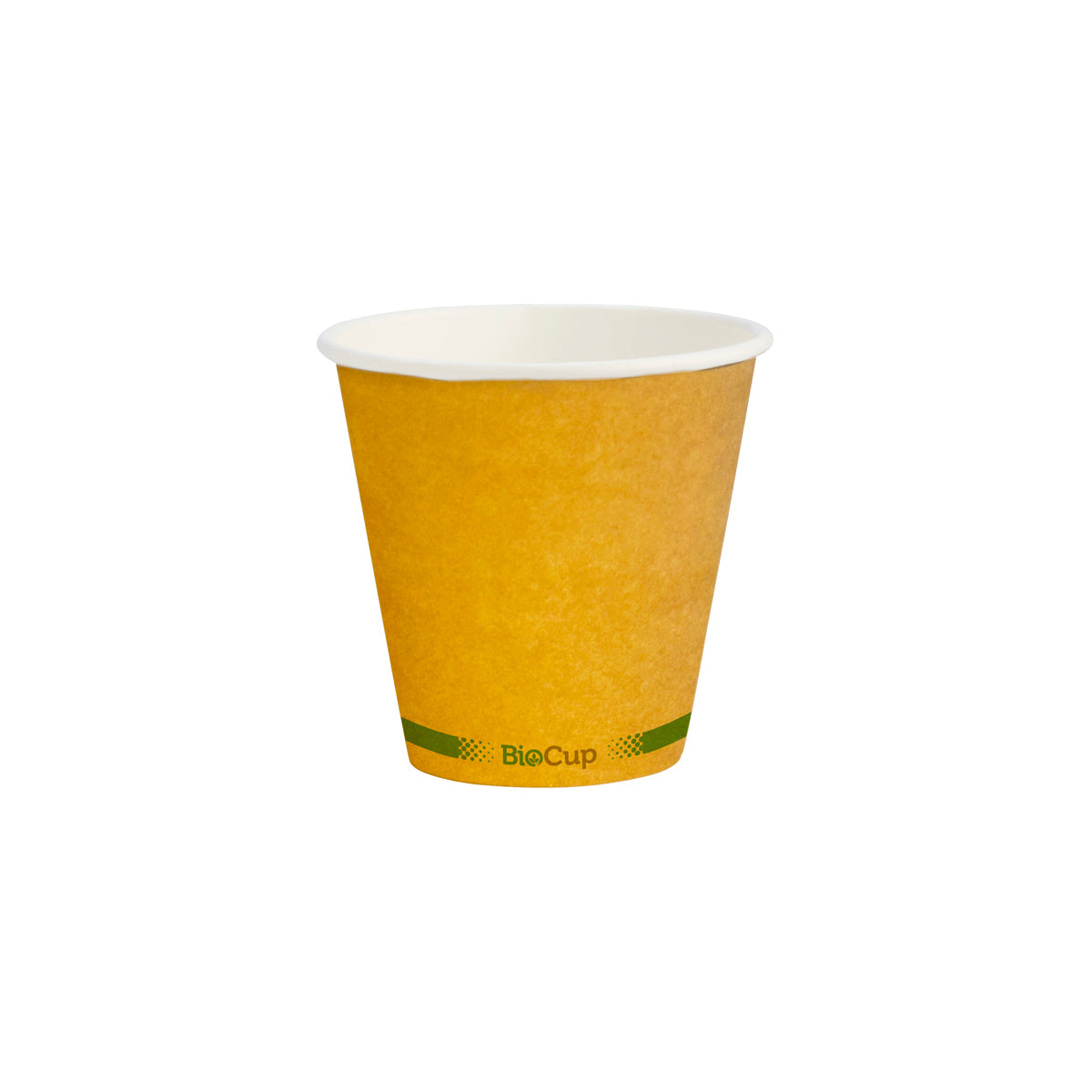 BP.BCK-8-GS-90-V2 BioPak Single Wall Green Stripe Kraft BioCup (90mm) 280ml / 8oz Globe Importers Adelaide Hospitality Supplies