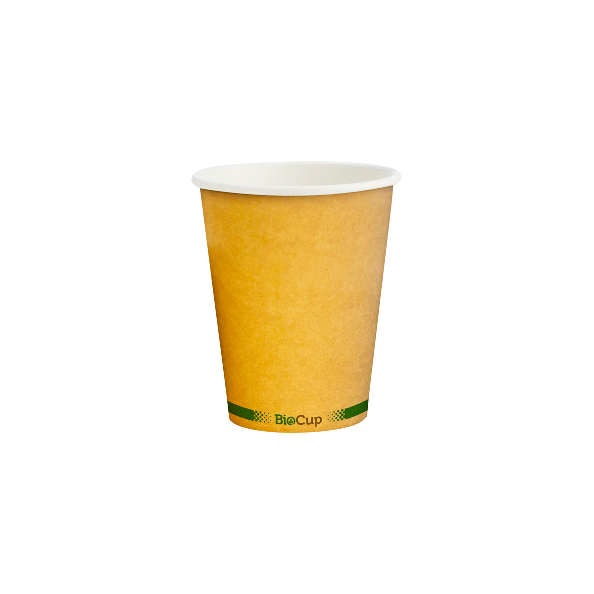 BP.BCK-8-GS-V2 BioPak Single Wall Green Stripe Kraft BioCup (80mm) 280ml / 8oz Globe Importers Adelaide Hospitality Supplies