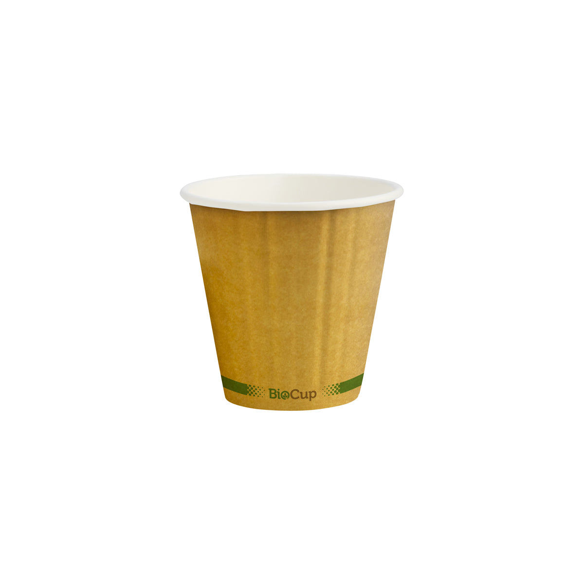 BP.BCK-8DW-GS-90-V2 BioPak Double Wall Green Stripe Kraft BioCup (90mm) 295ml / 8oz Globe Importers Adelaide Hospitality Supplies