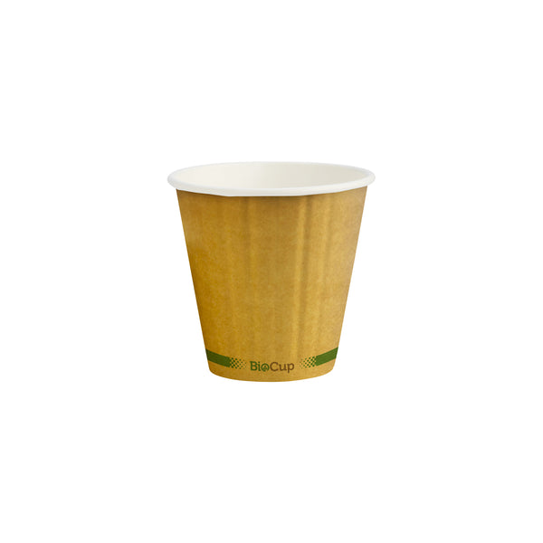 BP.BCK-8DW-GS-90-V2 BioPak Double Wall Green Stripe Kraft BioCup (90mm) 295ml / 8oz Globe Importers Adelaide Hospitality Supplies