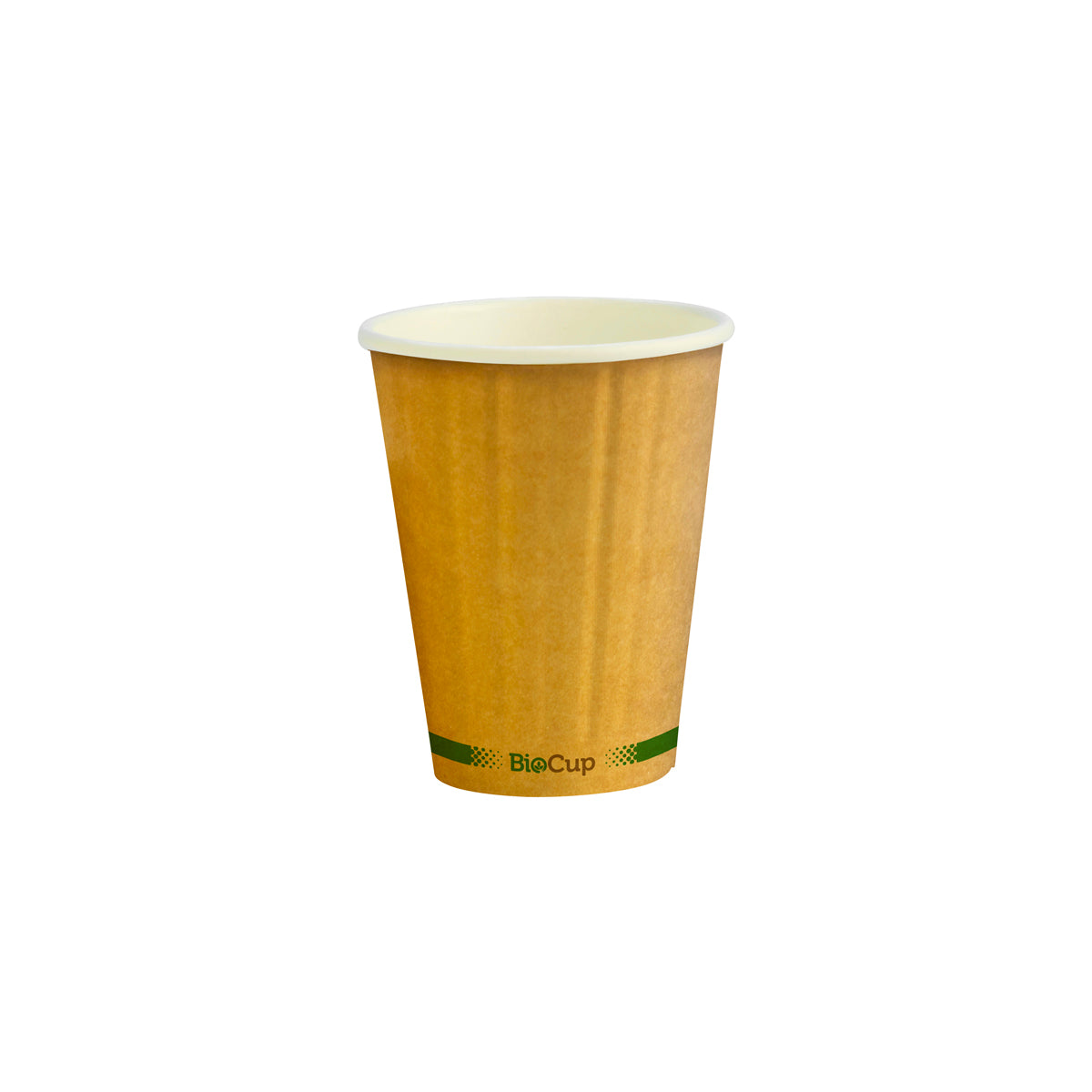 BP.BCK-8DW-GS-V2 BioPak Double Wall Green Stripe Kraft BioCup (80mm) 255ml / 8oz Globe Importers Adelaide Hospitality Supplies