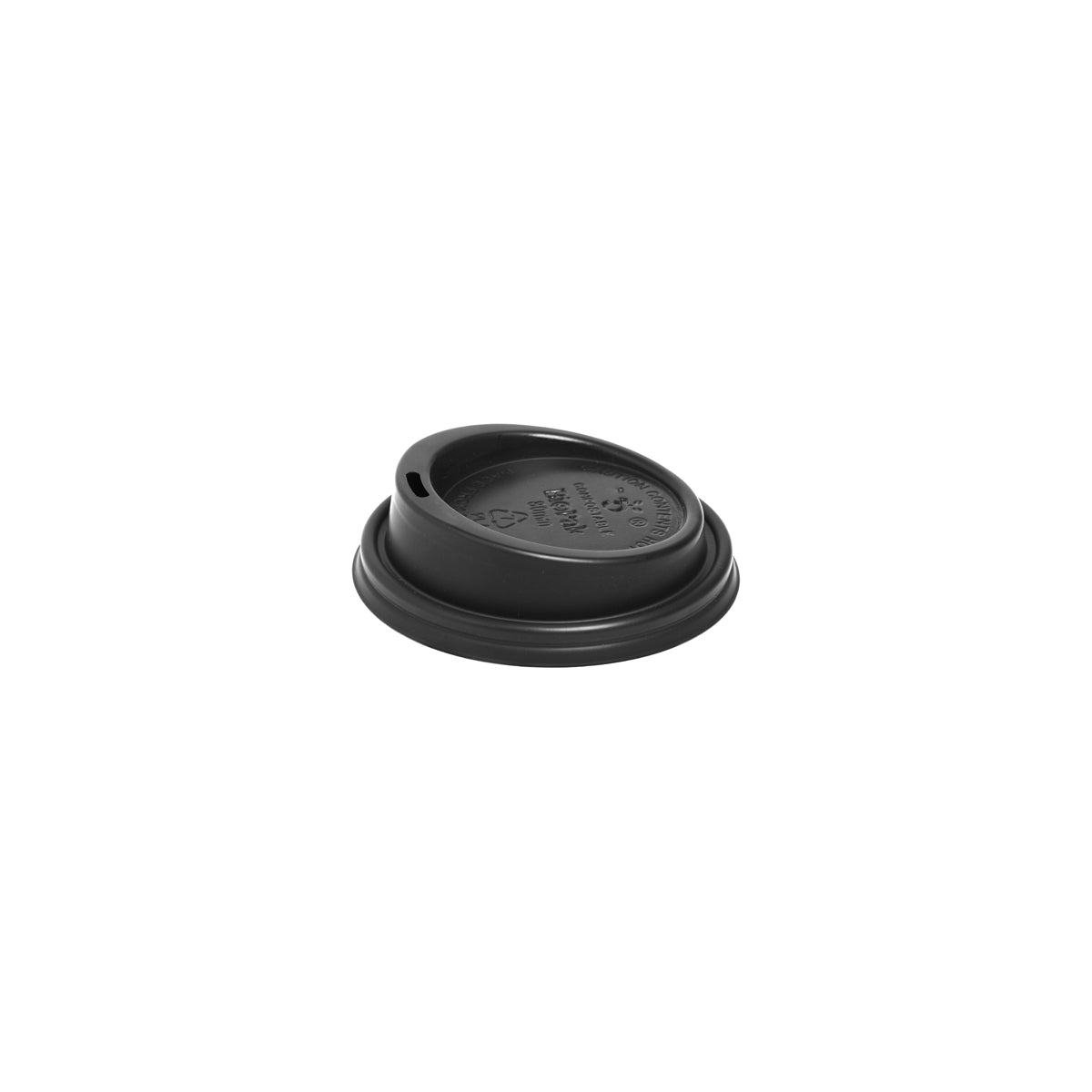 BP.BCL-8PLA-B BioPak 80mm BioCup Black CPLA Lid Globe Importers Adelaide Hospitality Supplies