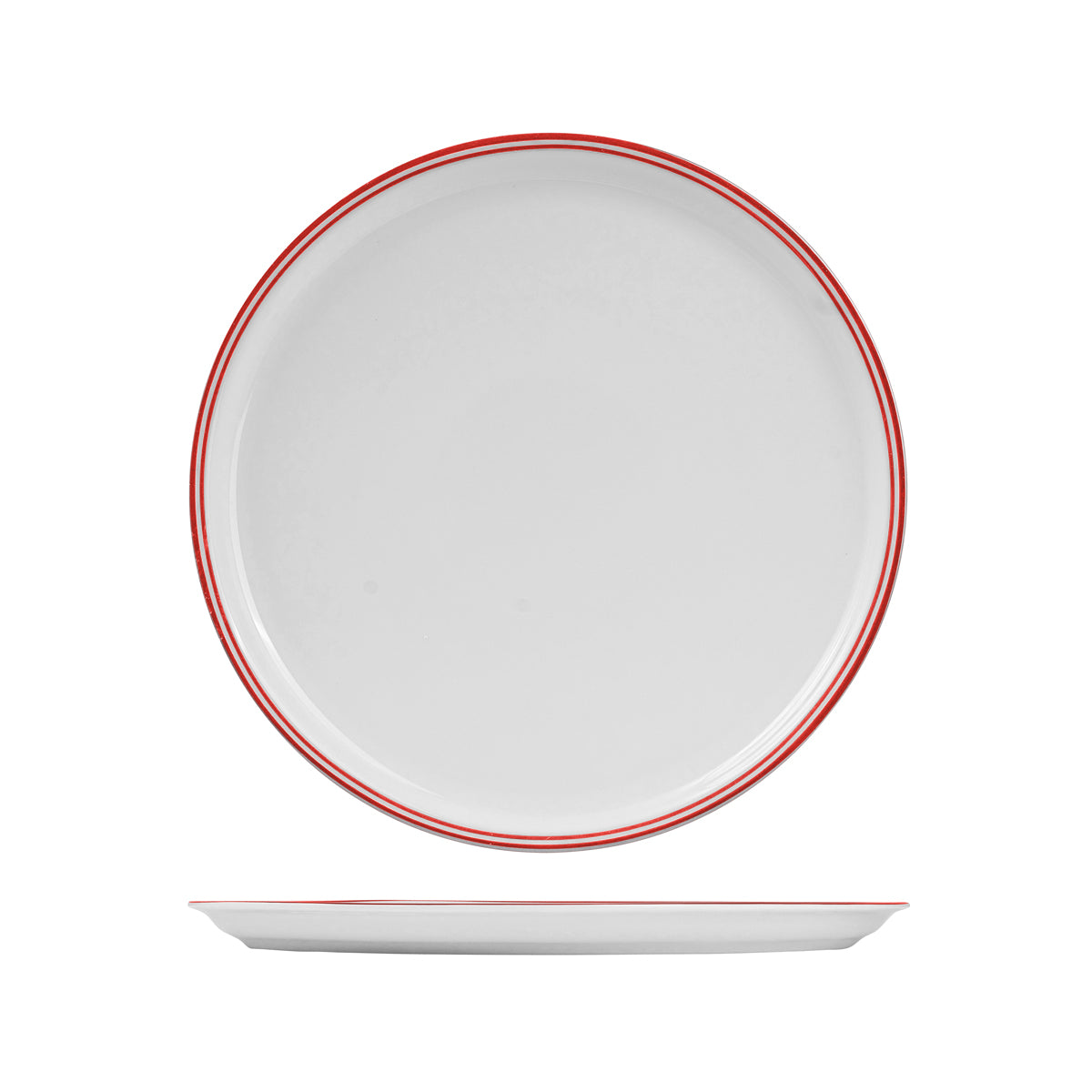 72.BPP33.R RAK Porcelain Nano Cru Red Round Pizza Plate 330mm Globe Importers Adelaide Hospitality Supplies