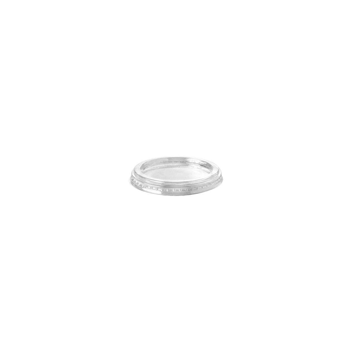 BP.C-76F BioPak Clear PLA Sauce Cup Flat Lid 76mm Globe Importers Adelaide Hospitality Supplies