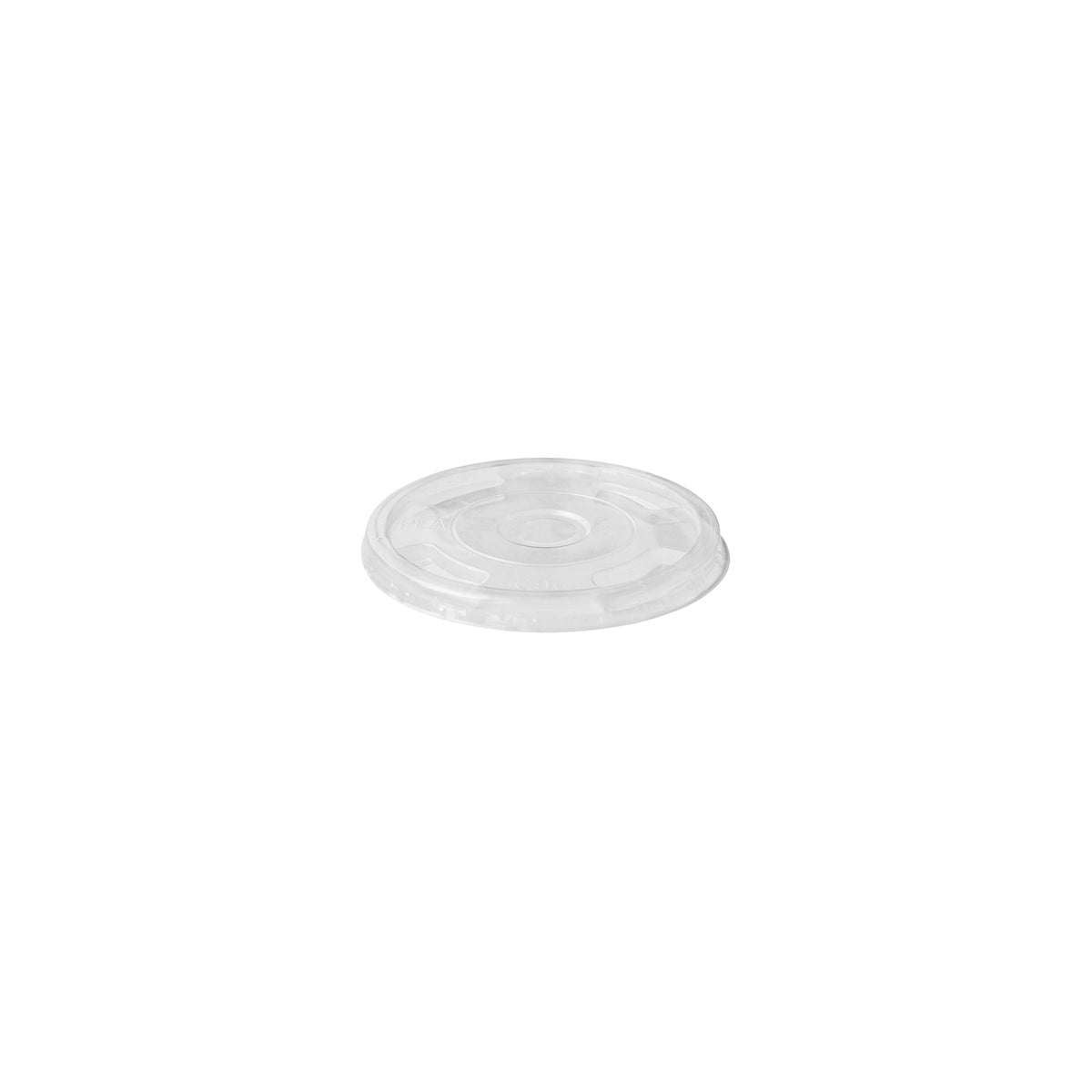 BP.C-96F BioPak Clear PLA BioCup Flat Lid with Half Moon Slot 96mm Globe Importers Adelaide Hospitality Supplies