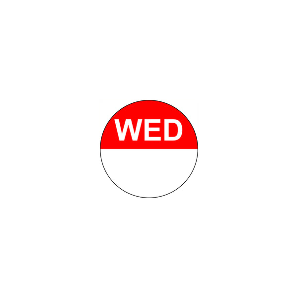 FF.80300 Removable Date Sticker Round Wednesday 24mm Globe Importers Adelaide Hospitality Supplies