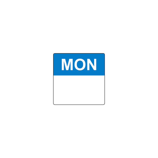 Removable Date Sticker Square Monday 40mm