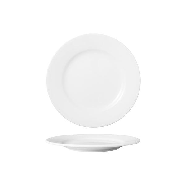 HAG.WBI0003 Maxwell & Williams White Bistro Round Wide Rim Plate 210mm Globe Importers Adelaide Hospitality Supplies