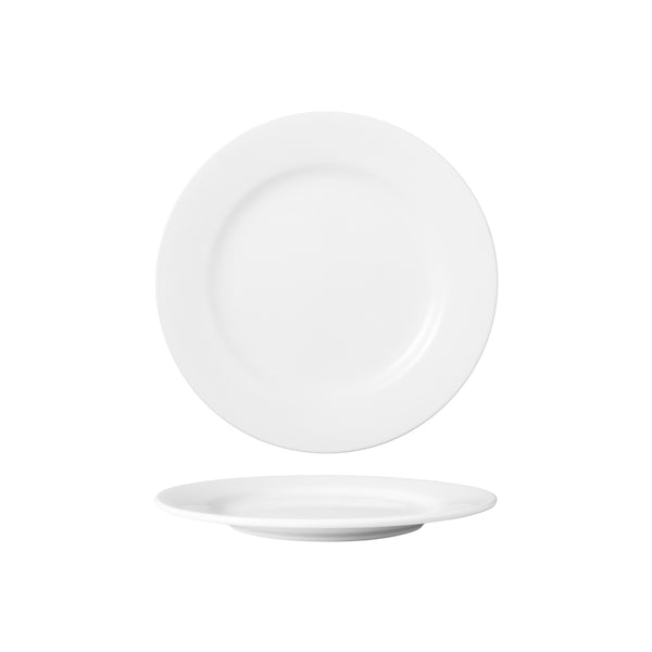 HAG.WBI0004 Maxwell & Williams White Bistro Round Wide Rim Plate 235mm Globe Importers Adelaide Hospitality Supplies