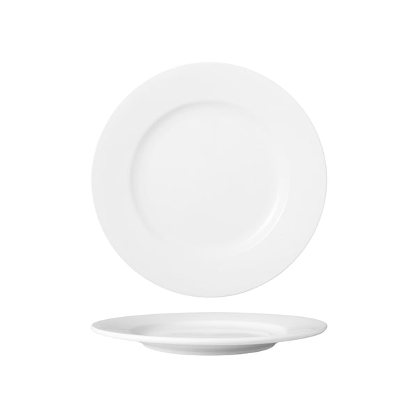 HAG.WBI0005 Maxwell & Williams White Bistro Round Wide Rim Plate 260mm Globe Importers Adelaide Hospitality Supplies