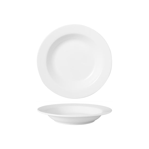 HAG.WBI0016 Maxwell & Williams White Bistro Flat Rim Soup Bowl 230x37mm Globe Importers Adelaide Hospitality Supplies