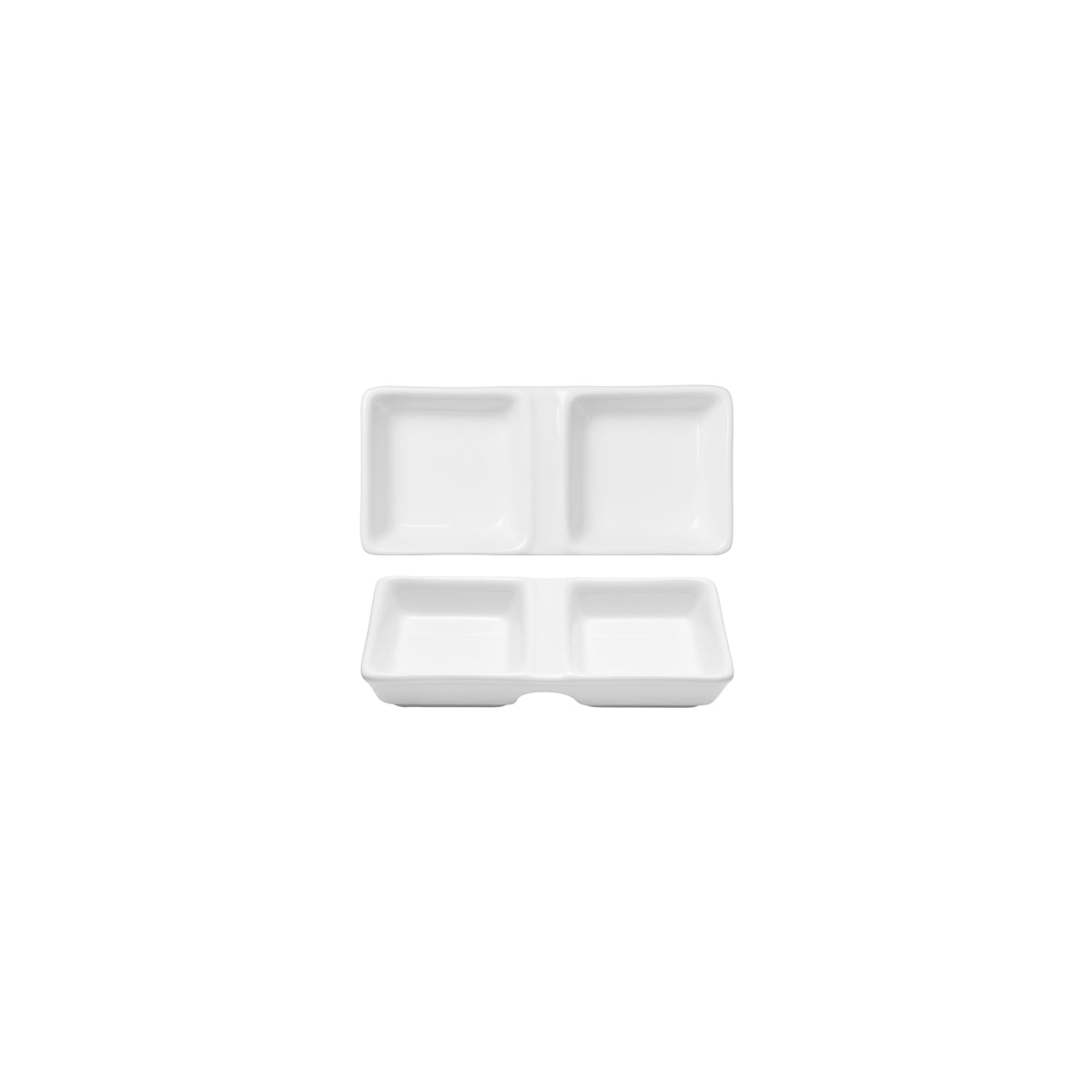 HAG.WBI0064 Maxwell & Williams White Bistro Divided Condiment Dish 130x60mm  Globe Importers Adelaide Hospitality Supplies