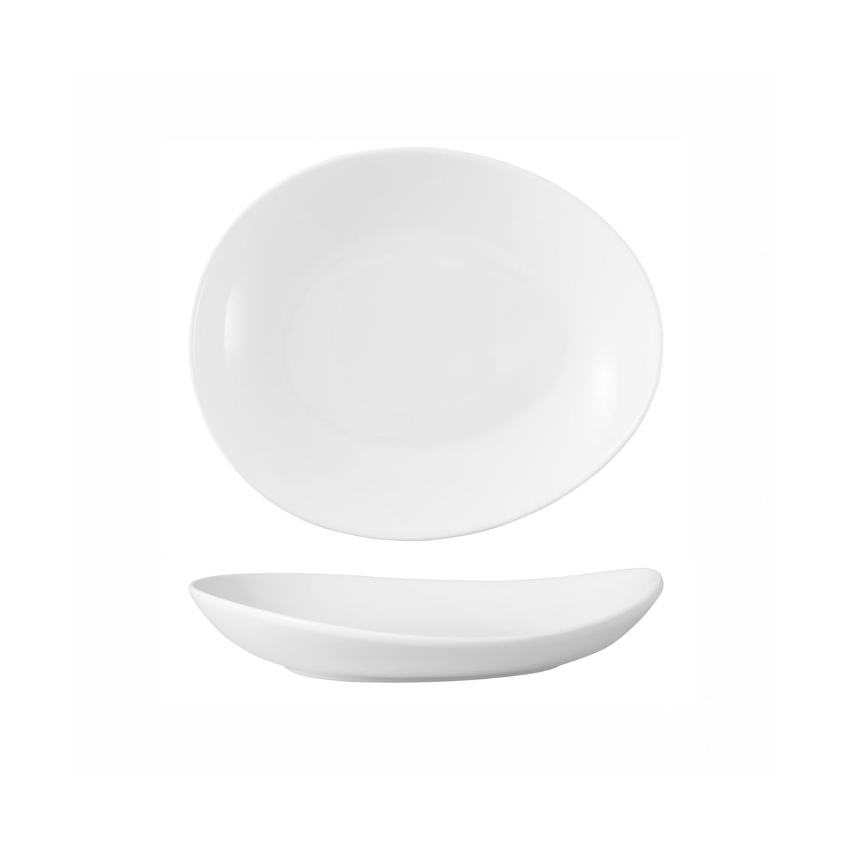HAG.WBI0066 Maxwell & Williams White Bistro Egg Shape Plate 265x220mm Globe Importers Adelaide Hospitality Supplies