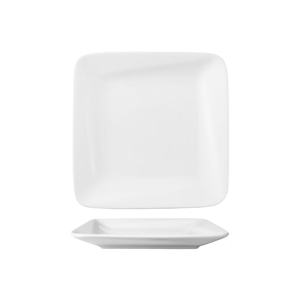 HAG.WBI0068 Maxwell & Williams White Bistro Slant Square Plate 230mm Globe Importers Adelaide Hospitality Supplies