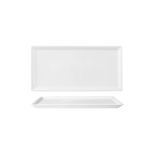 HAG.WBI0069 Maxwell & Williams White Bistro Rectangle Platter Narrow Rim 280x140mm Globe Importers Adelaide Hospitality Supplies