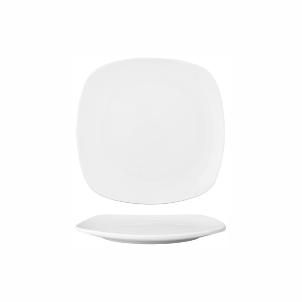 HAG.WBI0073 Maxwell & Williams White Bistro Square Coupe Plate 190mm Globe Importers Adelaide Hospitality Supplies