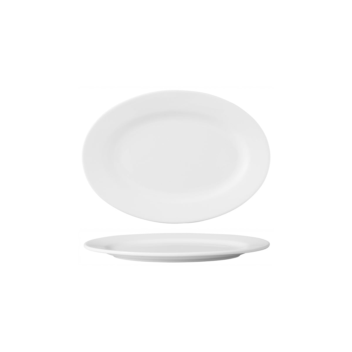 HAG.WBI0074 Maxwell & Williams White Bistro Oval Plate 210x150mm Globe Importers Adelaide Hospitality Supplies