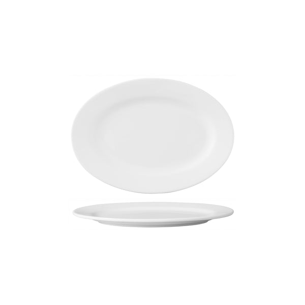 HAG.WBI0074 Maxwell & Williams White Bistro Oval Plate 210x150mm Globe Importers Adelaide Hospitality Supplies