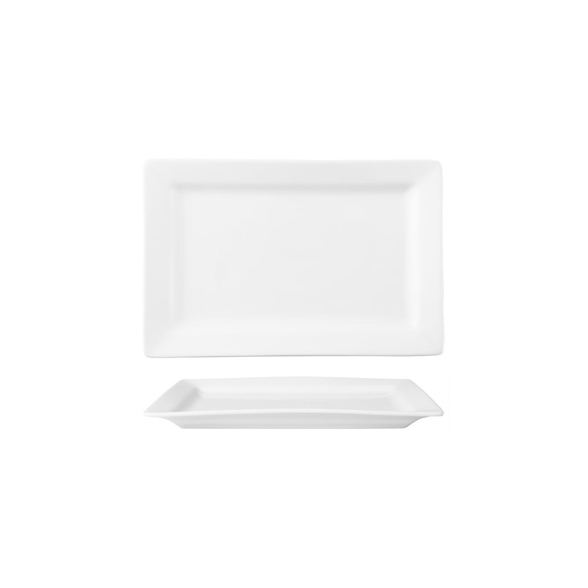 HAG.WBI0076 Maxwell & Williams White Bistro Rectangle Plate Wide Rim 230x150mm Globe Importers Adelaide Hospitality Supplies