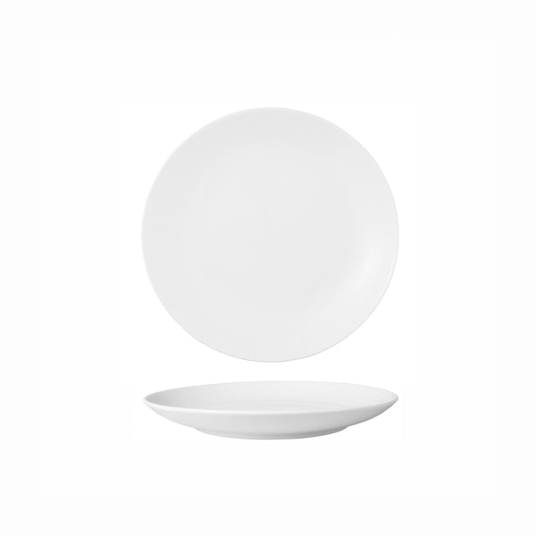 HAG.WBI0099 Maxwell & Williams White Bistro Round Coupe Plate 180mm Globe Importers Adelaide Hospitality Supplies