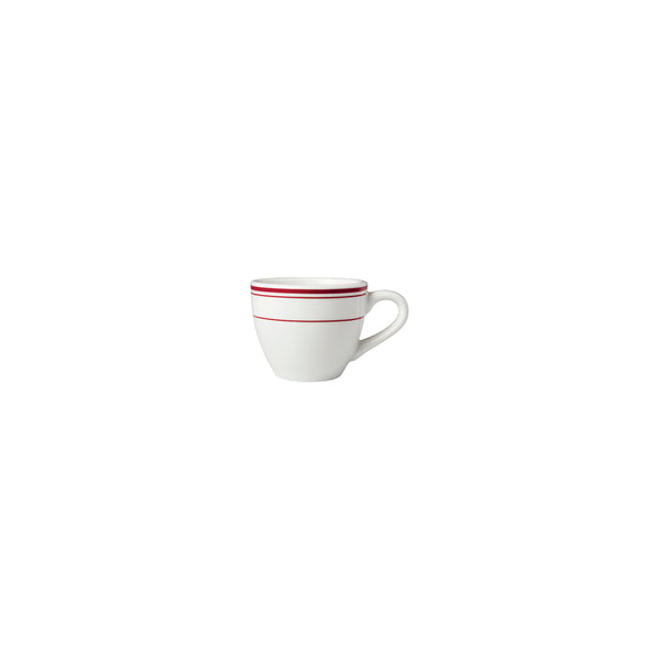 HAG.WBI0122 Maxwell & Williams Bistro Red Rim Espresso Cup 80ml Globe Importers Adelaide Hospitality Supplies