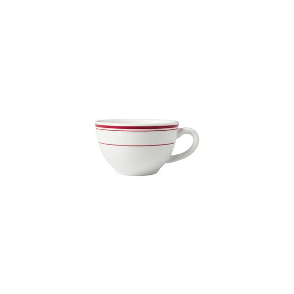 HAG.WBI0124 Maxwell & Williams Bistro Red Rim Cappucino Cup 230ml Globe Importers Adelaide Hospitality Supplies